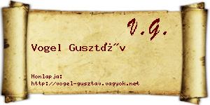 Vogel Gusztáv névjegykártya